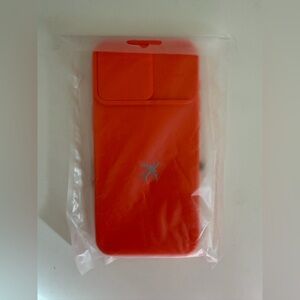 iPhone 15 Pro Max Case - Bright Orange with Camera Slide Cover
